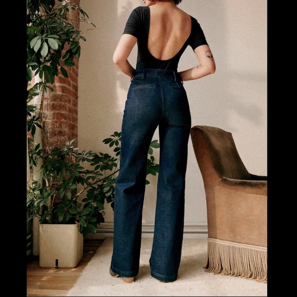 MWT Sezane ERIC Denim Trousers - Indigo - 34 FR / 2 US - Picture 13 of 15